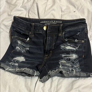 American Eagle Outfitters Dark Distressed Jean Shorts